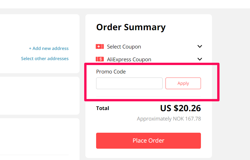 AliExpress Rabattkode & Tilbud: 91,65 kr / 247,71 kr rabatt - 2026